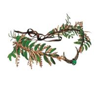 RUNRAYAY Couronne de fée des bois verte faite main, motif feuilles sombres, diadème floral, bandeau lune pour femmes et filles - G