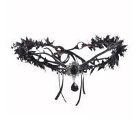 RUNRAYAY Couronne de fée elfique noire Renaissance, diadème elfique gothique à feuilles sombres en cristal, serre-tête de sorcière des bois, accessoires de cosplay et de mariage pour femmes - E