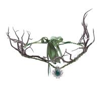 RUNRAYAY Couronne de fleurs elfique faite main, coiffe féerique des bois, diadème floral forestier, couronne elfique pour femmes et filles, cosplay, Halloween, Renaissance, Noël - C