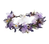 RUNRAYAY Couronne d'elfe à fleurs violettes, couronne de fée gothique, diadème de fleurs elfiques, couronne de forêt, accessoire de cosplay pour femmes et filles, costume gothique d'Halloween, C