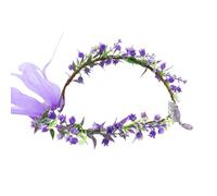 RUNRAYAY Couronne d'elfe violette ornée de cristaux, diadème floral elfique pour accessoires de féerie, style Fairycore, Renaissance, cosplay, Fantasy, E