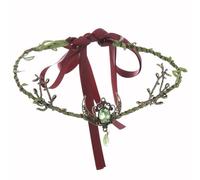 RUNRAYAY Couronnes de fleurs et feuilles de fée vertes pour femmes, diadème de princesse elfique de lune, coiffe d'elfe pour cosplay, costume d'Halloween, séance photo, mariage