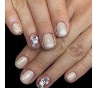 RUNRAYAY Faux ongles à coller fantômes, courts, en amande, motifs Halloween, réutilisables, en acrylique artificiel, couverture complète