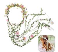 RUNRAYAY Flower Bridal Hair Peigne, Daisy Bandband Breded Headpiece Summer Beach Tassel Coiffre de cheveux Floral Hippie Hair Accessoires pour les femmes et les filles