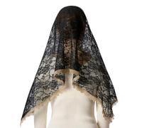 RUNRAYAY Flower Rectangular Chapel Veil with Phnom Penh Lace, Scarf Catholic Church Veils Mantilla Wrap Shawl Mass Head Covering