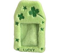 runrayay Green Clover Photocard Porte-Traits, Support en Peluche Photocard Outdoor ID Couverture DE Couverture DE Court