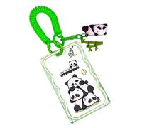 runrayay Kpop Photocard Holder Pinceau de clé Caricature Panda PC Holder Kpop ID Emblème Pinceau de clé Carte de Bus étudiant Pinceau de clé Emballage de Protection Photo (D)
