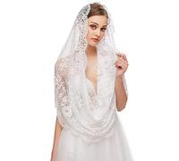 RUNRAYAY laise Mantilla écharpe voile voile voile couvrir le voile de l' église pour les demoiselles d' honneur de mariage à grande échelle, blanc inspiration forme infinie voile de l' église