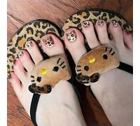 RUNRAYAY Leopard Cat's Press sur les ongles, bâton de pointe français du printemps sur les ongles, ongles à orteils brillants