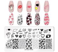 RUNRAYAY Love Plaque d'estampage d'ongles Thème de la Saint Valentin Modèle d'impression d'image multi-modèles pour le design des ongles