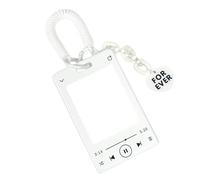 runrayay Music Player Kpop Photocard Holder, Acrylic Card Sleeves, Picture Frames, Top Loaders for Cards, 3X4 inches, Photo Card Holder Keychain Kpop, Kpop Album - White