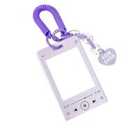 runrayay Music Player Kpop Photocard Holder, Acrylic Card Sleeves, Picture Frames, Top Loaders for Cards, 3X4 inches, Photo Card Holder Keychain Kpop, Kpop Album - Purple