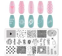 RUNRAYAY Plaque d'estampage pour le thème de l'amour et des coeurs, plaques d'images, outils de création d'ongles pour la Saint Valentin.