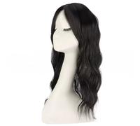 RUNRAYAY Topper à cheveux ondulés RUNRAYAY, toppers à cheveux 3D 360 ° 3D pour femmes avec des cheveux amincis, des morceaux de cheveux bouclés de 20 pouces de long avec une frange française, noir 6a