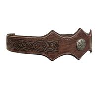 RUNRAYAY Viking bandeau en cuir réglable casque médiéval en simili cuir en relief pour Larp Cosplay Costume Renaissance accessoires