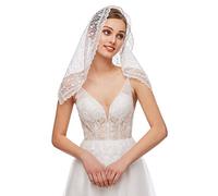 RUNRAYAY Voile de mantille en dentelle blanche, couvre-chef de style espagnol, voile catholique doux et confortable, foulard d'église pour femmes.