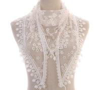RUNRAYAY Voile Triangle pour Église avec Pompon Fleuri - B | Chapelle en dentelle catholique masse couvre-chef écharpe mantille pour les femmes