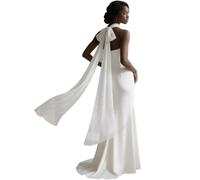 RUNRAYAY White Soft Chiffon Bridal Neck Scarf Shawls and Wraps for Evening Dresses Wedding Shawl Wraps Bridal Scarve for Women, G