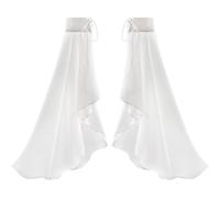 RUNRAYAY White Women's Long Tulle Sleeves goth gants en mousseline détachable pour les accessoires de costumes de renaissance de la fête de mariage