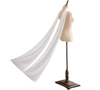 RUNRAYAY Women's 157 Inch Long Chiffon Neck Scarf Chiffon Veil Scarf Shawl Wrap for Wedding Bridal Evening Bridesmaid Dresses, White