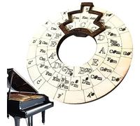 runrayay Wooden Melody Tool, Chord Wheel, Circular Wooden Wheel and Musical Learning Tool, Guitar Chord Wheel, Chord Wheel for Songwriters, Teachers and Musicians, 12cm