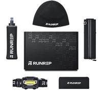 RunRep Coffret cadeau de course pour coureurs, cadeaux de course pour homme et femme avec lampe frontale de course, bouteille d'eau, sac banane, bandeau, casquette, accessoires de course pour