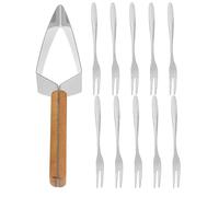 RUNROTOO 1 coupe-pastèque en acier inoxydable avec pics à fruits - Ustensile de cuisine pour une préparation rapide des fruits - Séparateur triangulaire pour pastèque, idéal pour les fêtes à
