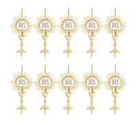 RUNROTOO 10 décorations pour cupcakes de communion : ornements chrétiens pour Noël - Décorations pour mini-gâteaux avec symboles religieux - pour événements religieux 7,6 x 4,5 cm