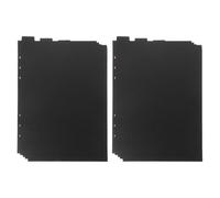 RUNROTOO 10 Pièces D'intercalaires pour Cahier en Pp Noir, Séparateurs Détachables 6 Trous, Design Créatif pour Prises de Notes et Recherches Efficaces