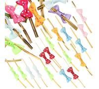 RUNROTOO 100 Nœuds à Nouer Torsadés en Polyester Décoratifs pour Paquet de Bonbons et Présents, Faciles à Nouer et Dénouer, pour Pâtisseries et Fêtes Couleur Aléatoire