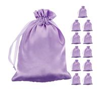 RUNROTOO 12pièces Sacs à Perruques Satin avec Cordon de Serrage Sacs de Rangement Portables Protection Poussière et Eau Compact pour Extensions et Perruques