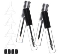 RUNROTOO 12pièces Tubes Vides Transparent pour Mascaras Cils et Eye-liner avec Entonnoirs Bouchons Noir et Blanc Anti-fuites pour DIY Mauquillage Set de Rangement et Couleur Aléatoire