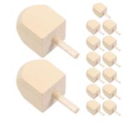 RUNROTOO 15 Pièces de Toupies en Bois et Fêtes de Hanoukka Non Finies pour Bricolage DIY, Sculptables et Adaptées aux Mains Sensibles, pour Ateliers Créatifs