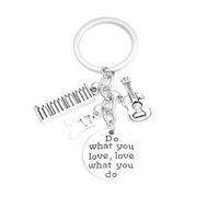 RUNROTOO 1pièce Porte-clés Étudiant Créatif Guitare et Note de Musique Pendentif Électronique pour Enseignants et Élèves Cadeau Souvenir Thème Musique pour Maîtresse et École