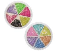 RUNROTOO 2 Boîtes de Charms Nail Art en Acier Coloré, Petits Charms pour Ongles, Faciles à Utiliser Déformation, Accessoires pour Manucure Femmes en Fêtes et Nouvel An