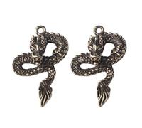 RUNROTOO 2 Pendentifs Dragon pour Porte-clés ou Paquet en Laiton -, 2 Pièces, Décoration Artisanale Unique Style Chinois Traditionnel et Créatif
