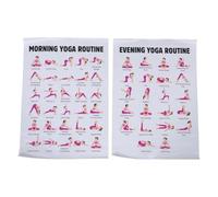 RUNROTOO 2 Pièces Affiche de Yoga pour Studio Instructions Visuelles sur Toile, Décoration Murale pour Séance D'entraînement du Soir, Adaptée aux Débutants et Utilisateurs Avancés