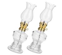 RUNROTOO 2 Pièces Lanterne à Huile Décorative Vintage avec Mèche Réglable 120ml en Verre et Résistance la Chaleur, Lampe à Pétrole Rustique pour Dîners aux Chandelles