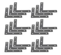RUNROTOO 20pièces Lot de Équerres Angle Acier Noir Supports Plats Robustes pour Fixation et Renfort Meuble Plates Mending Plates Résistantes Angle Droit Faciles à Installer