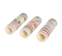 RUNROTOO 20rouleaux Washi Tape Papier Décoratif Vintage pour Scrapbooking Décoration de Carnet et DIY Papier Craft et Facile à Déchirer Motifs Créatifs pour Album Photo et Emballage Cadeau