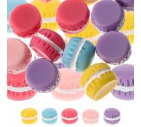 RUNROTOO 30 Pièces Breloques Macaron en Résine Plates pour Décoration Coque de Téléphone et Accessoires DIY Clip à Cheveux Colorés et Mignons Couleur Aléatoire