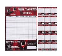 RUNROTOO 30pièces Cartes Appréciation de Dégustation de Vin avec Modèles de Notes de Saveur et Guide de Score Fiches Pratiques pour Événements Ateliers et Collections