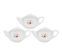 RUNROTOO 3pièces Porte-sachets de Thé Céramique Forme Théière Décorative Plateau Repose-Sachet pour Thé Vrac Accessoire Pratique pour Maison et Salon