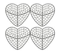 RUNROTOO 4 Cadres pour couronnes en Forme de cœur : Base en Maille décorative pour compositions, Support Floral en Forme de cœur pour décoration Murale et Artisanale (Mariage, fête, Maison).