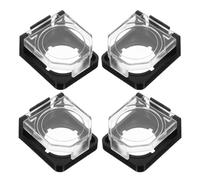 RUNROTOO 4 Pièces Couvercle de Protection pour Interrupteur à Bouton-poussoir, Cache du Bouton de Démarrage de Voiture, Plastique, Étanche et Anti-poussière, pour Bouton D’allumage Moteur,
