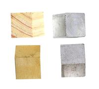 RUNROTOO 4pièces Bloc de Densité Fer Aluminium et Bois pour Expériences Physiques Éducatives Cubes Éléments pour Mesure Masse Volumique