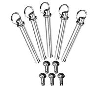 RUNROTOO 5 Ensembles Kit de Réparation pour Éventails Pliants Rivets à Boucle en Acier Inoxydable Argenté, Accessoires Décoratifs Élégants pour Fabrication DIY et Remplacement D'axe