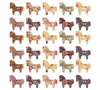 RUNROTOO 50 Pièces Boutons en Bois Décoratifs de Petit Cheval Coloré, Boutons Créatifs Multifonctionnels pour Vêtements, pour Couture DIY sur Manteaux et Vestes