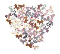 RUNROTOO 50 Pièces Boutons en Bois Synthétique Décoratifs et Pratiques de Petit Cheval Coloré pour Couture DIY sur Manteaux et Pardessus