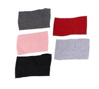 RUNROTOO 5pièces Bandeaux Garçon Fille Élastiques Accessoires Coiffure Uni Couleur Bandeau Croix Souple pour Filles Garçons Noir Rose Gris